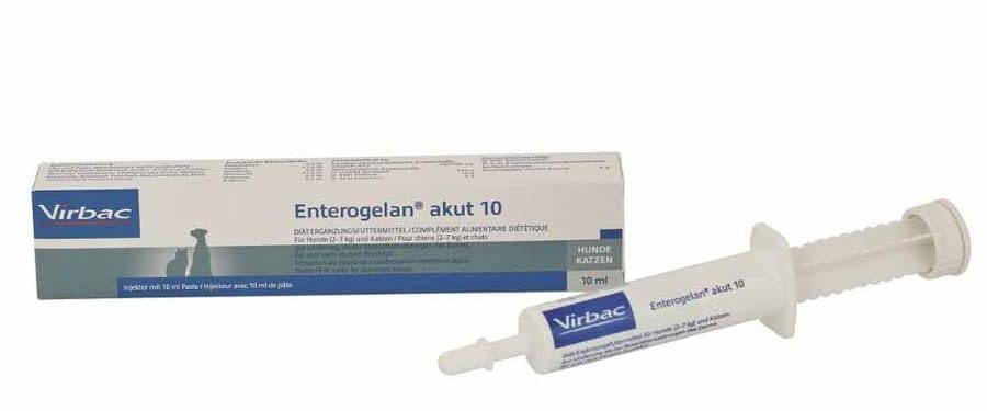 Virbac Enterogelan akut | Doppelpack | 2 x 10 g | Diät-Ergänungsfuttermittel für Hunde und Katzen | Bei akuten akuter Resorptionsstörungen des Darms und nach akutem Durchfall