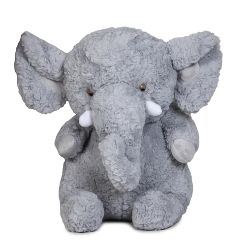 Image of ADORA Elephant Soft Toy for Kids - 50 cm Grey Animal Elephant Soft Toy for Baby of Plush Hugging Pillow Soft Toy for Kids Boy Girl Birthday Wife, Boyfriend, Husband, Couple Items