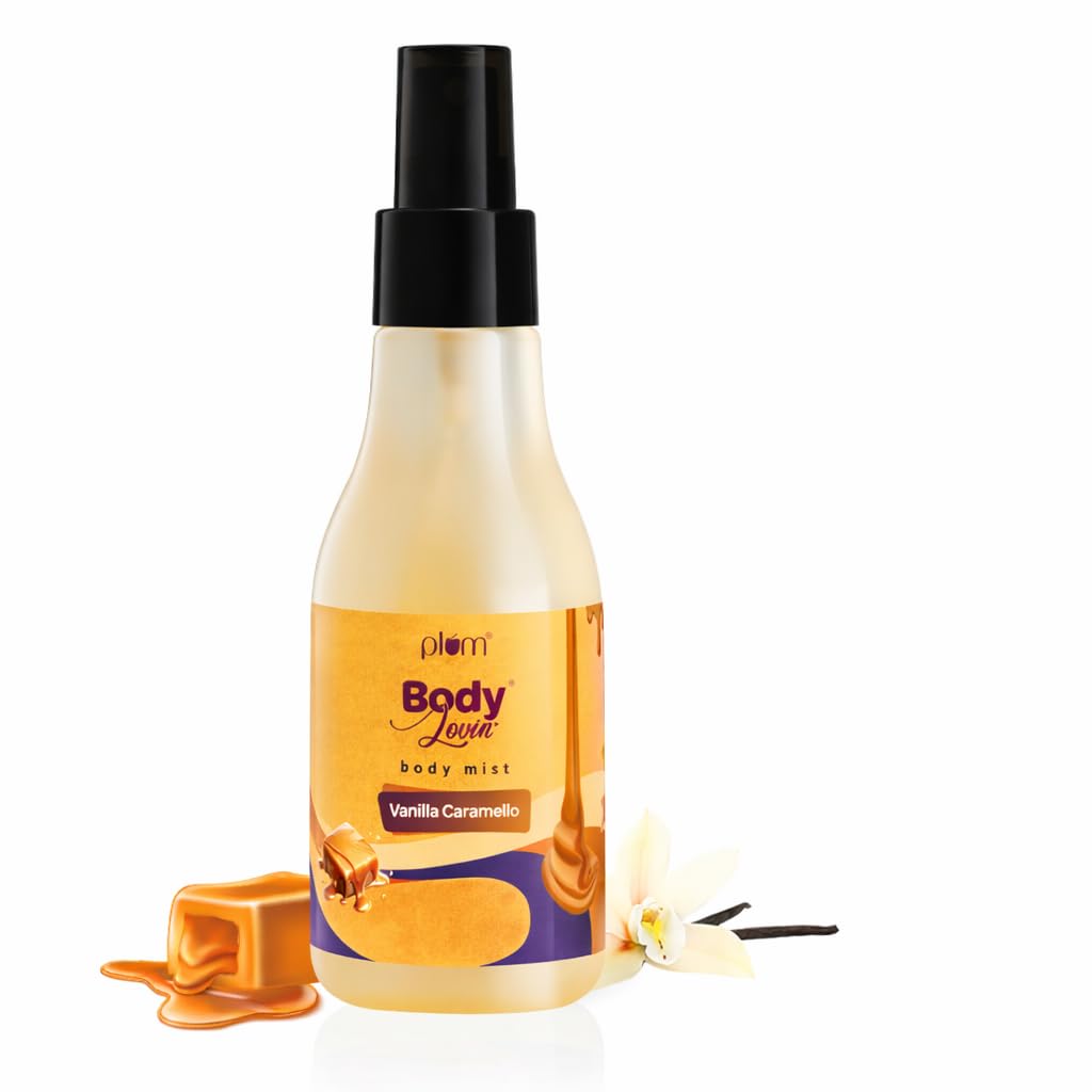 Plum BodyLovin' Vanilla Caramello Body Mist | Long-Lasting Warm Vanilla Fragrance with Salted Caramel & Pistachio Notes | Travel-Friendly Perfume Body Spray | 150ml​-image-0