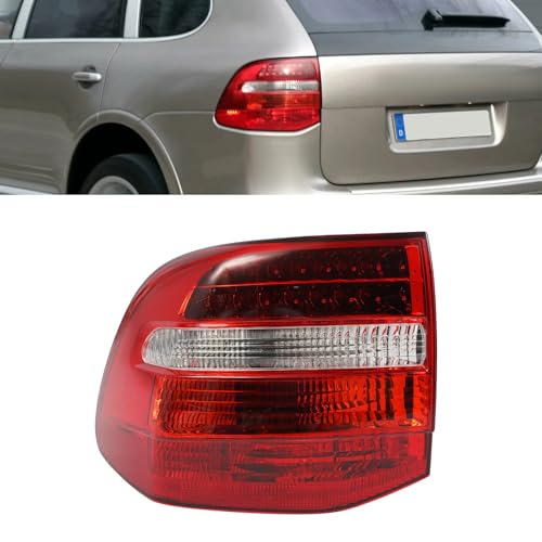 SHZULUSE LED Tail Lights for Porsche Cayenne 2007-2010, Red Clear Lens Black Housing Tail Light Assembly, Direct Replacement, Easy Plug and Play Installation (Left Driver Side)