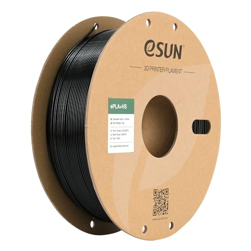 eSUN Filament PLA+ 1.75mm, ePLA+HS 3D Imprimante Filament Haute Vitesse PrÃ©cision Dimensionnelle +/- 0.03mm, Bobine de 1KG (2.2 LBS) Filament PLA Plus Rapide pour 3D Imprimantes,Noir