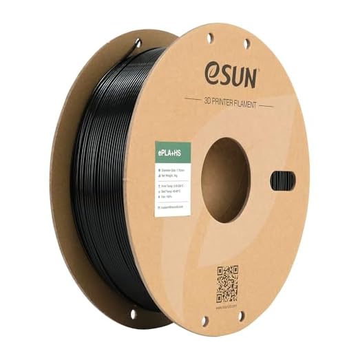 eSUN PLA+ Filamento 1,75 mm, PLA+HS Filamento per stampante 3D ad alta velocità Precisione dimensionale +/- 0,03 mm, bobina da 1 kg (2,2 libbre) per la stampa 3D Speedy (1.75, Nero)