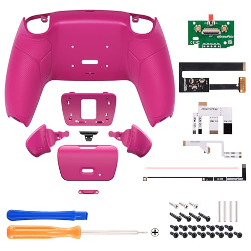 Image of eXtremeRate Nova Pink Rubberized Grip Programable RISE Remap Kit for PS5 BDM 010 & BDM 020 - Upgrade Board, Redesigned Back Shell & Buttons - Controller NOT Included