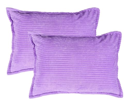 Image of RD TREND Corduroy Cushion Cover Set of 2, Striped Double Sided Decorative Throw Pillowcases for Sofa, Bed & Living Room Rectangular Long Cushion Covers 18x28 inches |