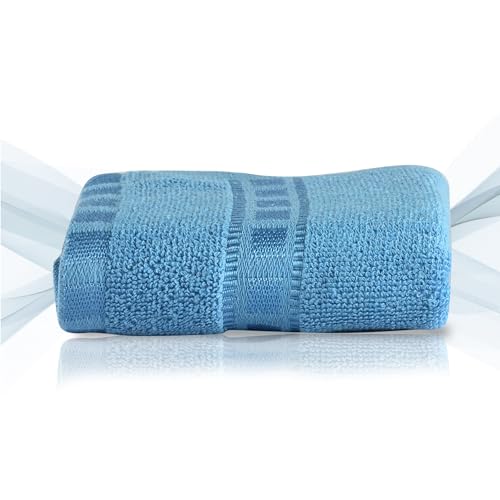 Image of Urbane Home Pack of 6 Cotton Hand /Face Towels for Men & Women | Easily Washable | Workout Gym Napkins for Men | Pocket Towel - Sky Blue & Brown