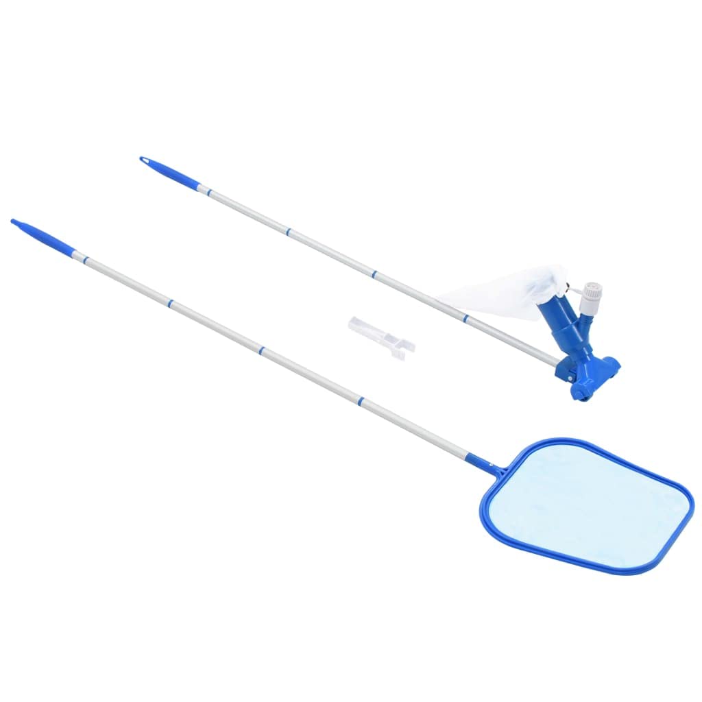 vidaXL Pool and Spa Maintenance Kit - Durable ABS Material - Includes Leaf Skimmer and Vacuum Cleaner - Adjustable Aluminum Poles - Suitable for Ponds, Fountains, and Above Ground Pools