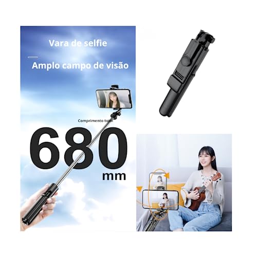 Bastão Pau De Selfie E Tripe Bluetooth com Luz Led Para Celular E Câmera MIURI