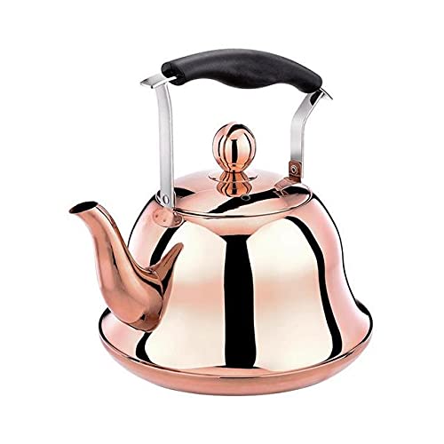 Comparison: Rose Gold Kettle 7 TKUS Whistling Kettle Infuser Loose Leaf Stainless Steel Teapot Rose Gold Tea Stove Induction Stove Copper 2-Liter 2.1-Quart (A)