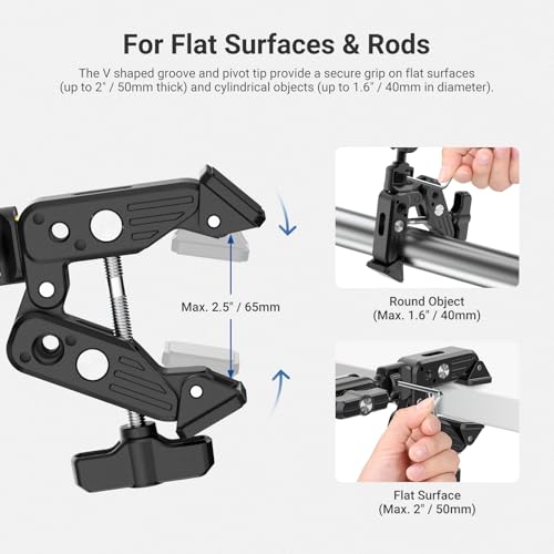 Image of NEEWER Basics Magic Arm Table Stand, 55 cm Microphone Arm Overhead Mobile Phone Holder Desk with 1 /4 inch 3 /8 inch Threads for ARRI, for DSLR Action Cam Webcam Mic LED Light for Video Reinforcement, UA061