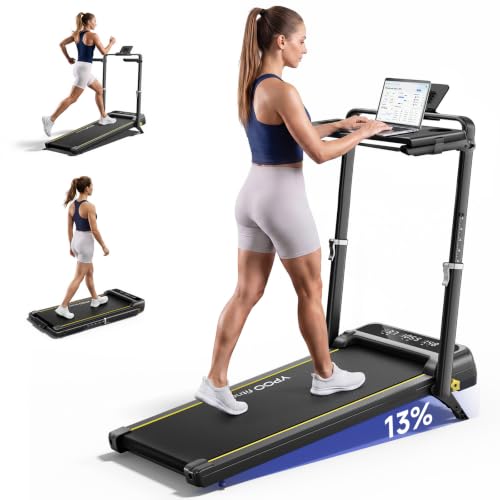 Image of YPOO Walking Pad with Handle Bar 13% Incline 300 LBS,Under Desk Treadmill