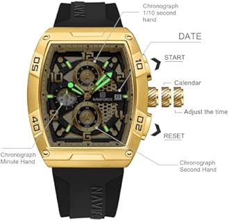 NAVIFORCE NF8052 Luminous Hollow Dial Barrel-Shaped Silicon Strap Sports Watch