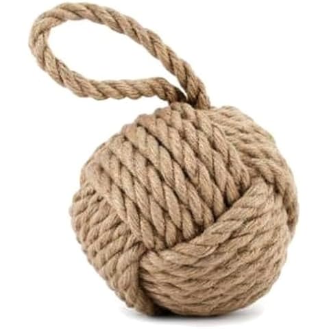 Nautical Rope Doorstop with Monkey's Fist Knot Cover