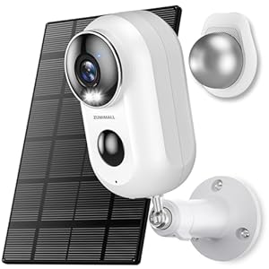 ZUMIMALL Solar Security Cameras Wireless Outdoor, 2K Outdoor Camera Wireless Solar Powered, 2.4G WiFi Battery Camera, 3MP Color Night Vision, Magnetic Mount,Siren,PIR/AI Analyse, IP66, Cloud, Alexa