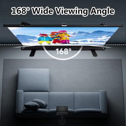 Pantalla de proyección portátil interior y exterior, manual retráctil, sin arrugas, 4K HD 60 pulgadas 4:3 miniatura 3