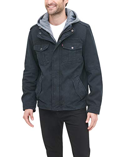 Image of Levi's Men's Washed Cotton Hooded Military Jacket (Regular & Big & Tall Sizes)