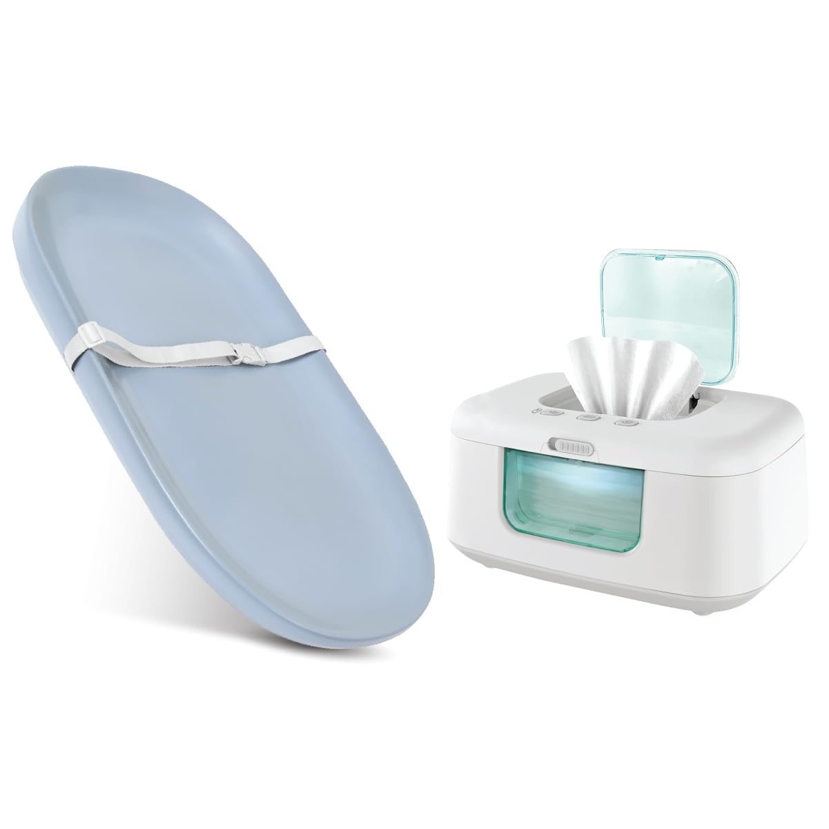 Jool Baby Waterproof Changing Pad (Blue) + Wipe Warmer (Aqua)