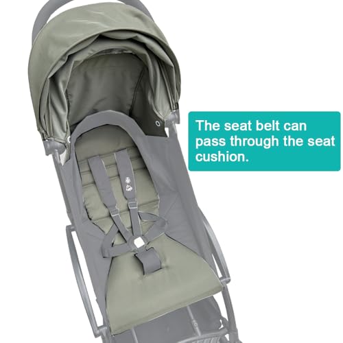 Image of Baby Stroller Seat Cushion and Canopy Compatible with Babyzen YOYO 2 and YOYO+, Pushchair Accessories Replacement Kit, Waterproof Double-Layer Fabric (Olive Green)