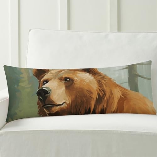 Housse de coussin long ours marron pour décorer le canapé - 8