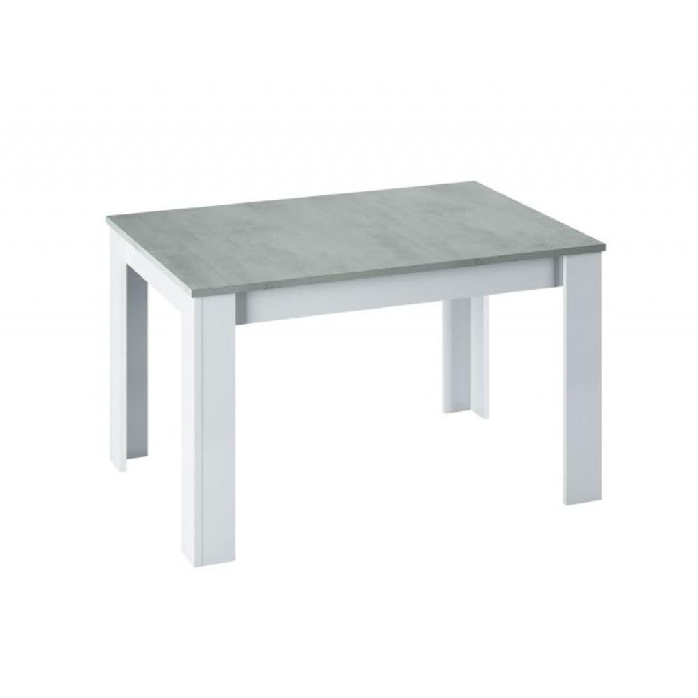 Mobelcenter, Conjunto Salón Cemento, Incluye Mueble y Mesa de Salón, Mesa de Centro y 4 Sillas, Acabado Color Blanco Artik y Cemento (P0018)