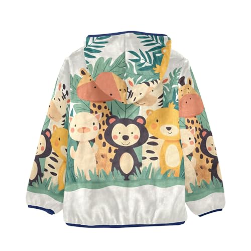 Cute Wild Animals Girls Fleece Jacket Girls Fall Jacket Girls Zip Up Hoodie Girls Sherpa Jacket 2-10T2