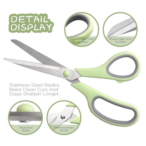 image for LONGKEY Scissors 8.5 Inch scissors all purpose Bulk Set of 3, Scissors
