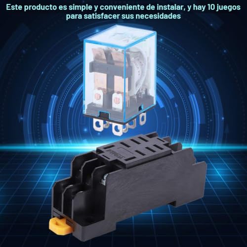Relé de 8 pines LY2NJ DC 24V componente electrónico con base de bobina 2