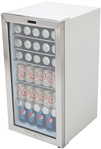 Whynter BR-128WS Lock, 120 Can Capacity, Stainless Steel Beverage Refrigerator, White
