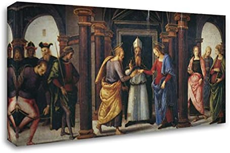 Pala di Fano (El matrimonio de la virgen) 24 x 16 pulgadas, lienzo estirado envuelto en galería por Pietro Perugino