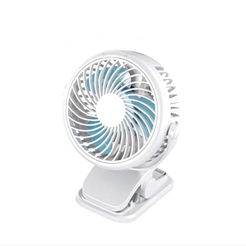 Xiaofeng Battery Operated Stroller Fan, Portable Clip on Mini Desk Fan with 2500mAh Rechargeable Battery, USB Powered Clip Fan for Baby Stroller Office Outdoor Travel