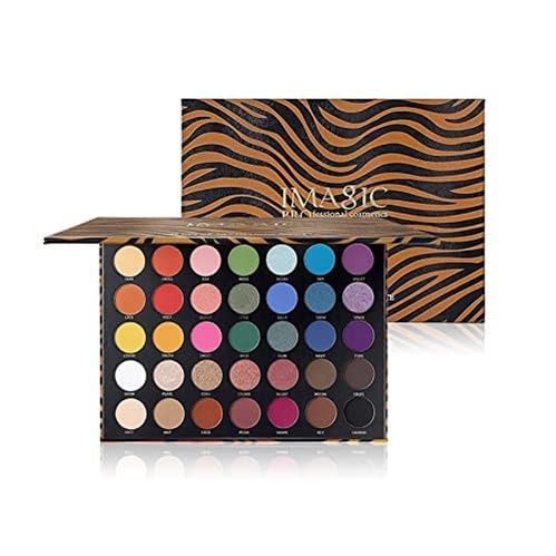 Cosmetic Eyeshadow Palette 42g, Zebra Pattern 35 Colors Eyeshadow Palette, Multicolor Matte & Shimmery Finish-image-40