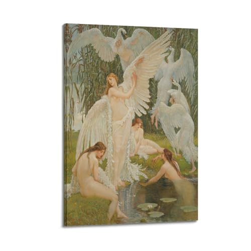 Poster The Swan Maidens de Walter Crane | Affiche mythologique pré-raphaélite 50,8x76,2 cm