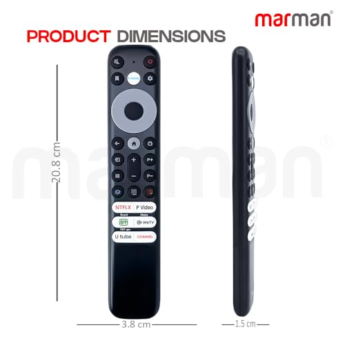 Image of marman Compatible with TCL Google TV Remote Control Original Model 902V RM-L1768 Without Voice Command Suitable for 4K UHD FHD OLED and QLED Android TV with Quick Access hotkeys for Streaming
