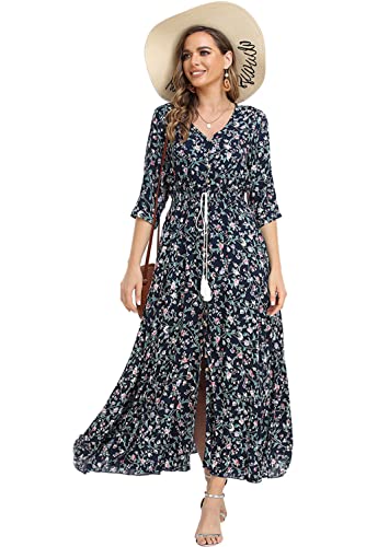 Image of Casual Summer Dresses for Women 2026 Maxi Dress Flowy Bohemian Beach Party