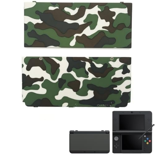 Image of Hzxkqmil Front Back Housing Shell Case Cover Top /Bottom Faceplate Plates Replacement for Nintendo New 3DS Console (Camo Green)