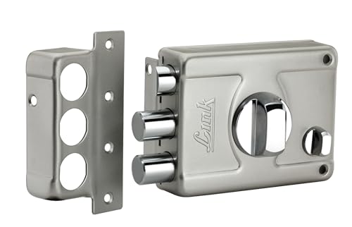 Image of Link Thunderfist Rim Lock for Door | Double Action Movement with 1 Lac Cycle Tested for Home, Office, Hotel Door | Heavy Duty Lock with Latch One Side Key, 3 Brass Key, SS Finish | 10 Years Warranty