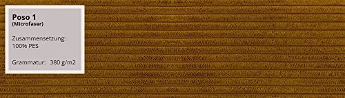 Schlafsofa Olimpia Cord, Bettsofa mit abgerundete Armlehnen, Sofa mit Bettkasten und Schlaffunktion, Couchgarnitur, Schlafcouch, Sofagarnitur, Wohnlandschaft, Beste Qualität (Poso 01) – Bild 7