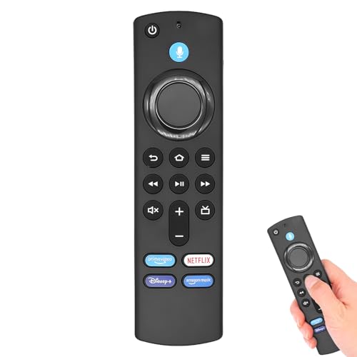 Jecdfs Control Remoto por Voz (3ª Generación) Compatible con Fire TV Stick 2ª y 3ª Generación, Stick Lite, 4K y 4K MAX, Cube 2ª y 3ª Generación, Bluetooth y 4 Botones de Acceso Rápido