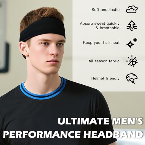 Image of Headbands for Men 6PCS, Summer-Exclusive Lightweight Hair Men Head Bands