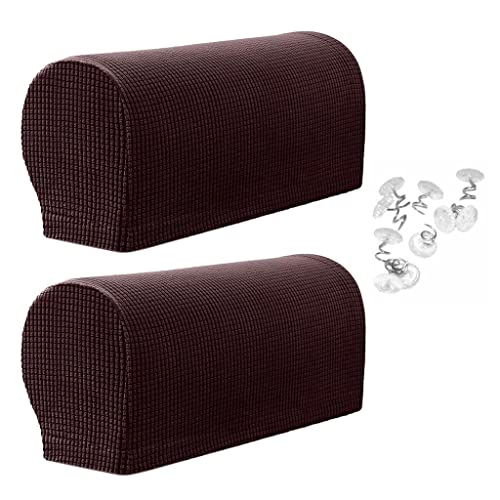 ECOMISTIQ®Set of 2 Nonslip Stretch Furniture Sofa Armrest Cover Protector Chocolate|Home & Garden | Furniture | Slipcovers