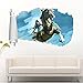 TJJS Adesivi murali Zelda 3D Buco strappato Strappato Wall Sticker Decal Art Murale