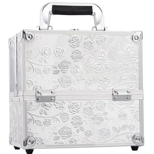 Mallette Maquillage de Voyage Makeup Beauty Case Vanity Maquillage Mallette Rangement y 4 Plateaux Mallette à Onglerie Malette Cosmétique Esthetiqué Coiffure Bijoux...