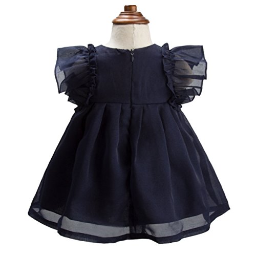 Kids Summer Fashion Dress Royal Blue Dress Modern Short Sleeves Dress (100cm)