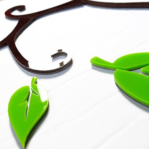 Unitendo 3D Wall Stickers Photo Frames FamilyTree Wall Decal Easy to Install &Apply DIY Decor Sticker Home Art Decor (Black Leaves-Left, Ｌ)…