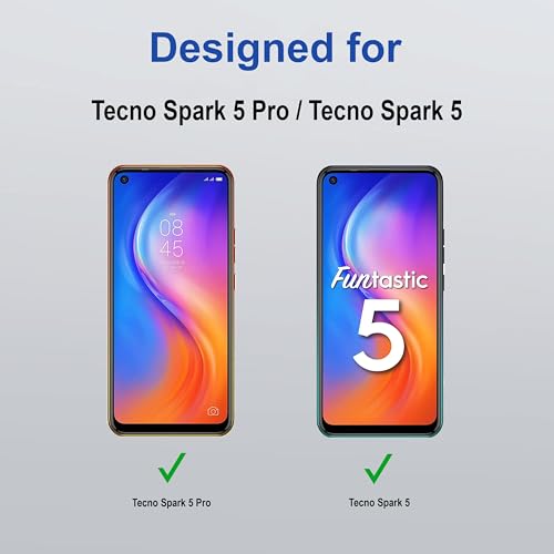 Image of ZAP CASE HD Plus Tempered Glass Screen Protector Compatible For Tecno Spark 5 Pro (Black) Edge To Edge Coverage With Easy Installation Kit
