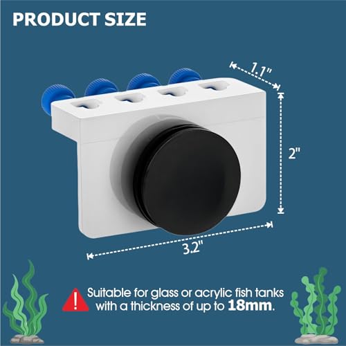 EDWERD Magnetic Dosing Tube Holder - Secure Aquarium Fixture for PH, ORP, Temp Probes & Air Pump Accessories, Stable & Easy Mounting
