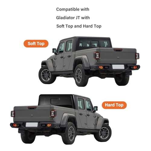 Image of Cab Cover for Jeep Gladiator JT 2020-2025 4 Door, Waterproof Half Cover with 6 Gust Hooks, Protect from Sunshine, UV, Snow, Rain, Wind, Scratch Resistant, Black