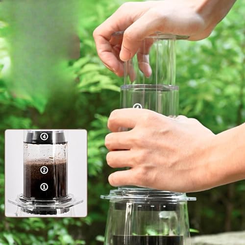 Image of Fashion My Day Travel Coffee Kettle Kit Manual Portable Coffee Maker for Cafe Kitchen Travel Clear