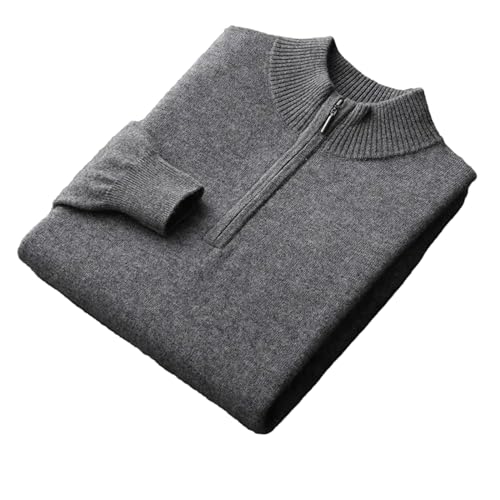 Jegsnoe 100% Goat Cashmere Sweater Men's Half Turtleneck Pullover Autumn Winter Long Sleeve Knitwear