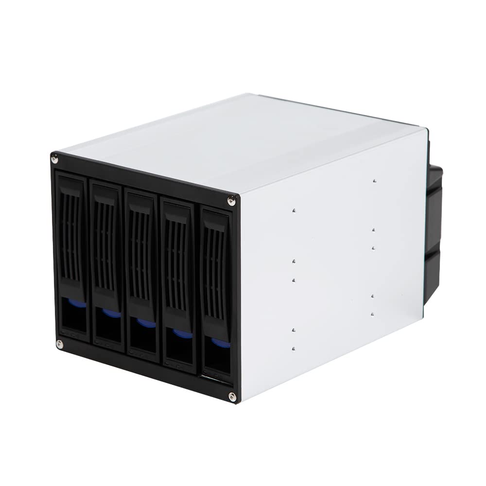 DOONARCES 5 Bay 3 x 5.25 Drive Bays Hard Disk Enclosure HDD Hot Swap Cage Mobile Rack for 5 x SATA 3.5" HDD, 5 x SATA 2.5" HDD, SAS HDD