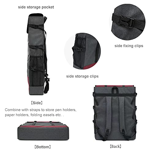 DZOZO A2 Art Craft Portfolio Case Artist Carrying Bag Drawing Board Bag Backpack Artwrok Storage Carrying Case Painting Sketch Pad Storage Bag Artist Portfolio Carrying Tote Bag Art Supplies Bag - Image 2